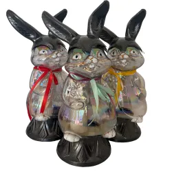 947-znicz zając srebrny z kokardką 3 sztuki